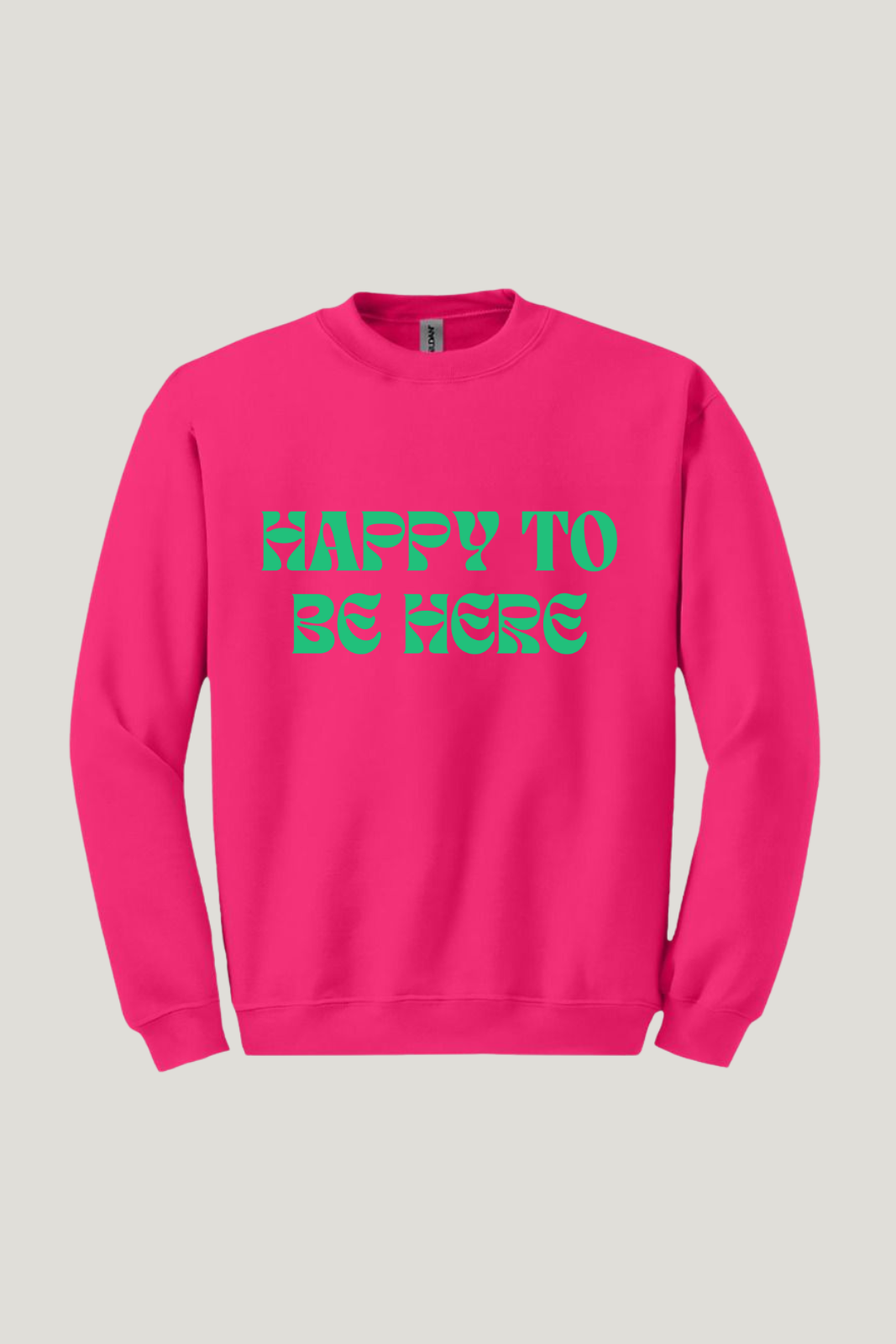 Happy To Be Here Puff Print Women's Sweatshirt