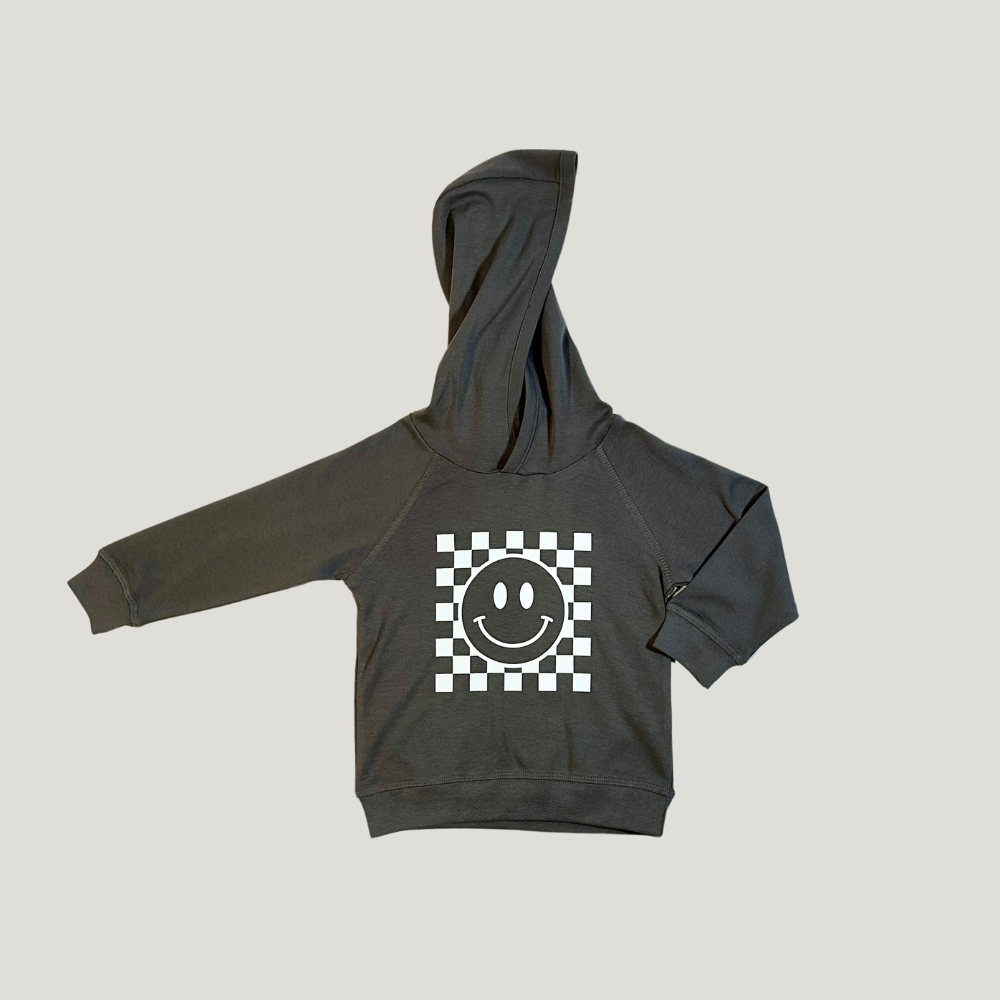 Checkered Smiley Organic Hoodie