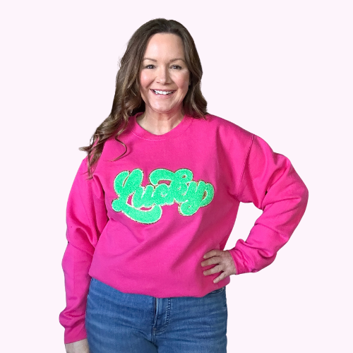 Lucky Chenille Patch Women's Sweatshirt