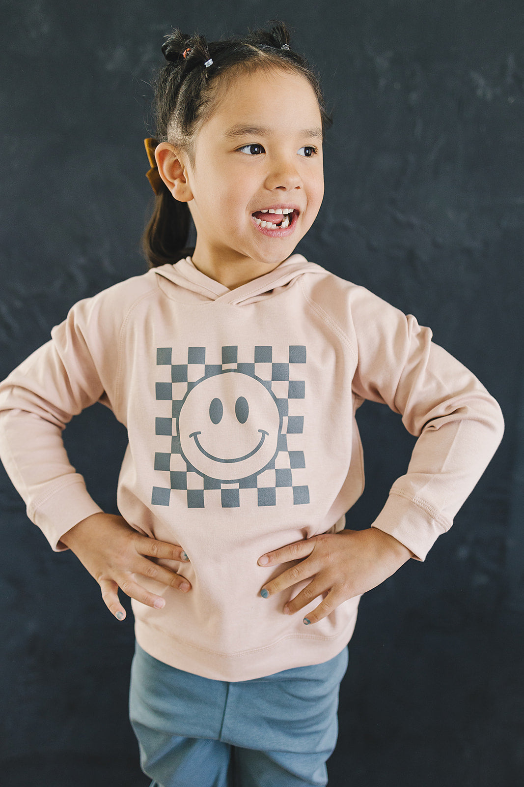 Checkered Smiley Organic Hoodie