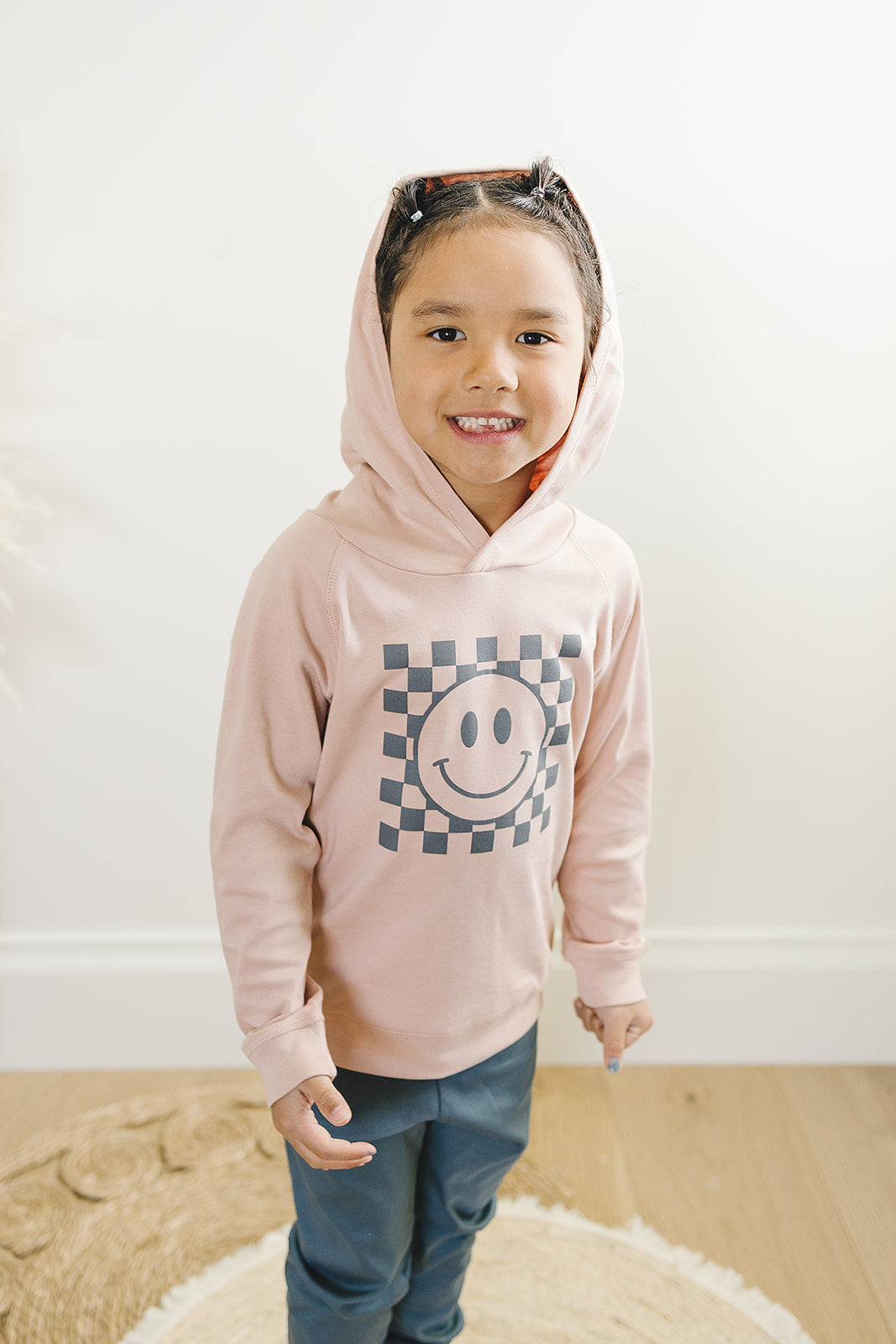 Checkered Smiley Organic Hoodie