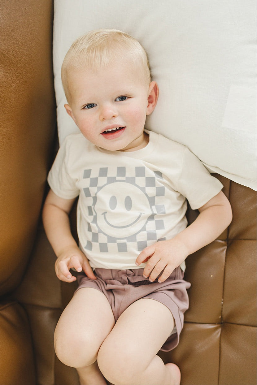 Checkered Smiley Organic Tee