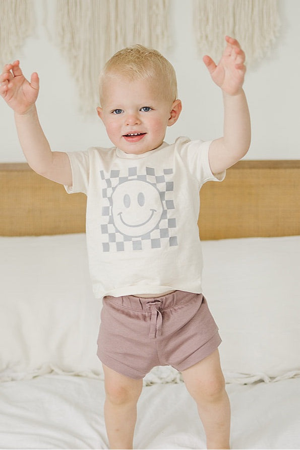 Checkered Smiley Organic Tee