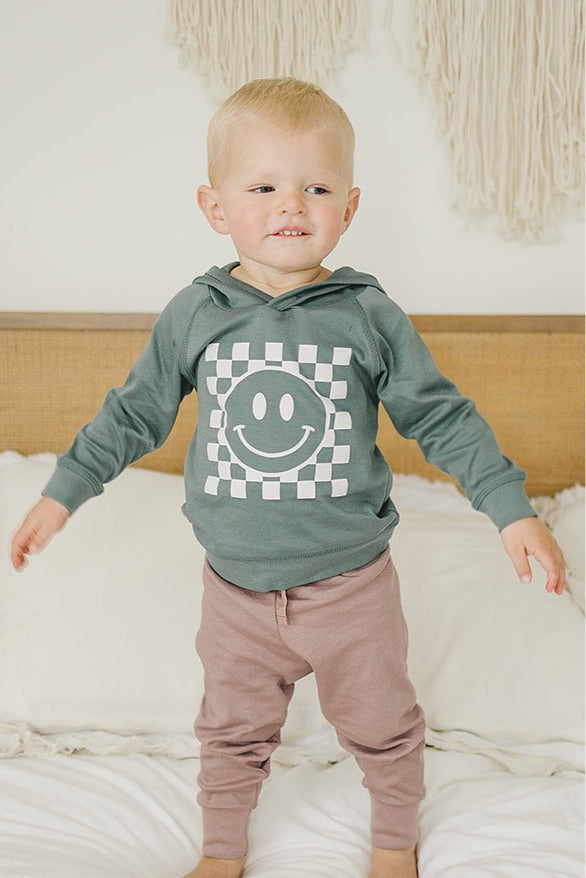 Checkered Smiley Organic Hoodie