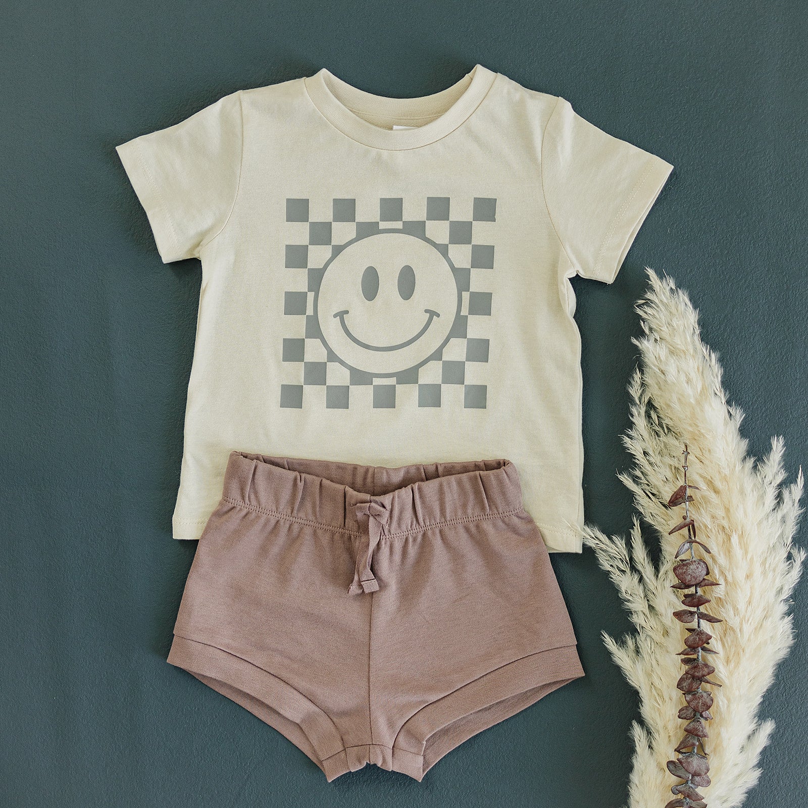Checkered Smiley Organic Tee