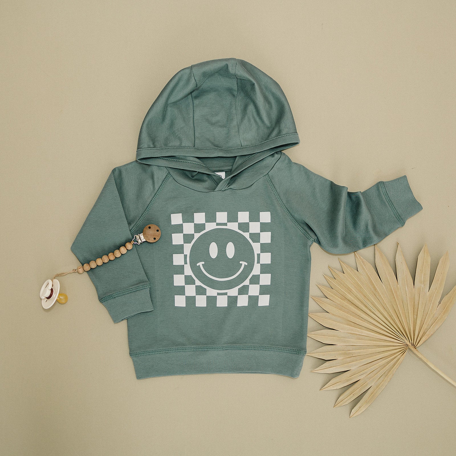 Checkered Smiley Organic Hoodie