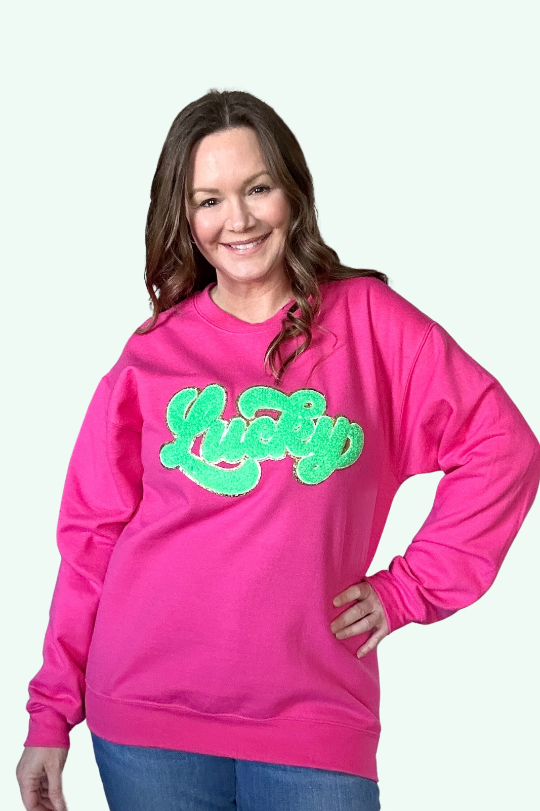 Lucky Chenille Patch Women's Sweatshirt