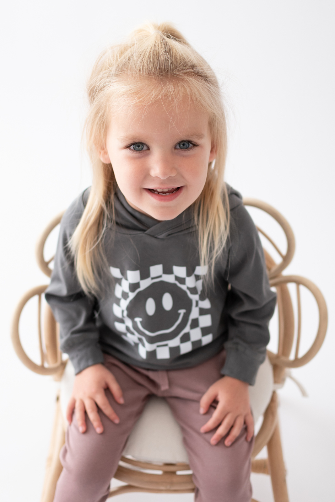 Checkered Smiley Organic Hoodie