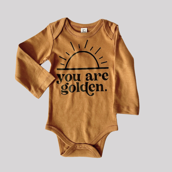 You Are Golden Long Sleeve Body Suit for Babes
