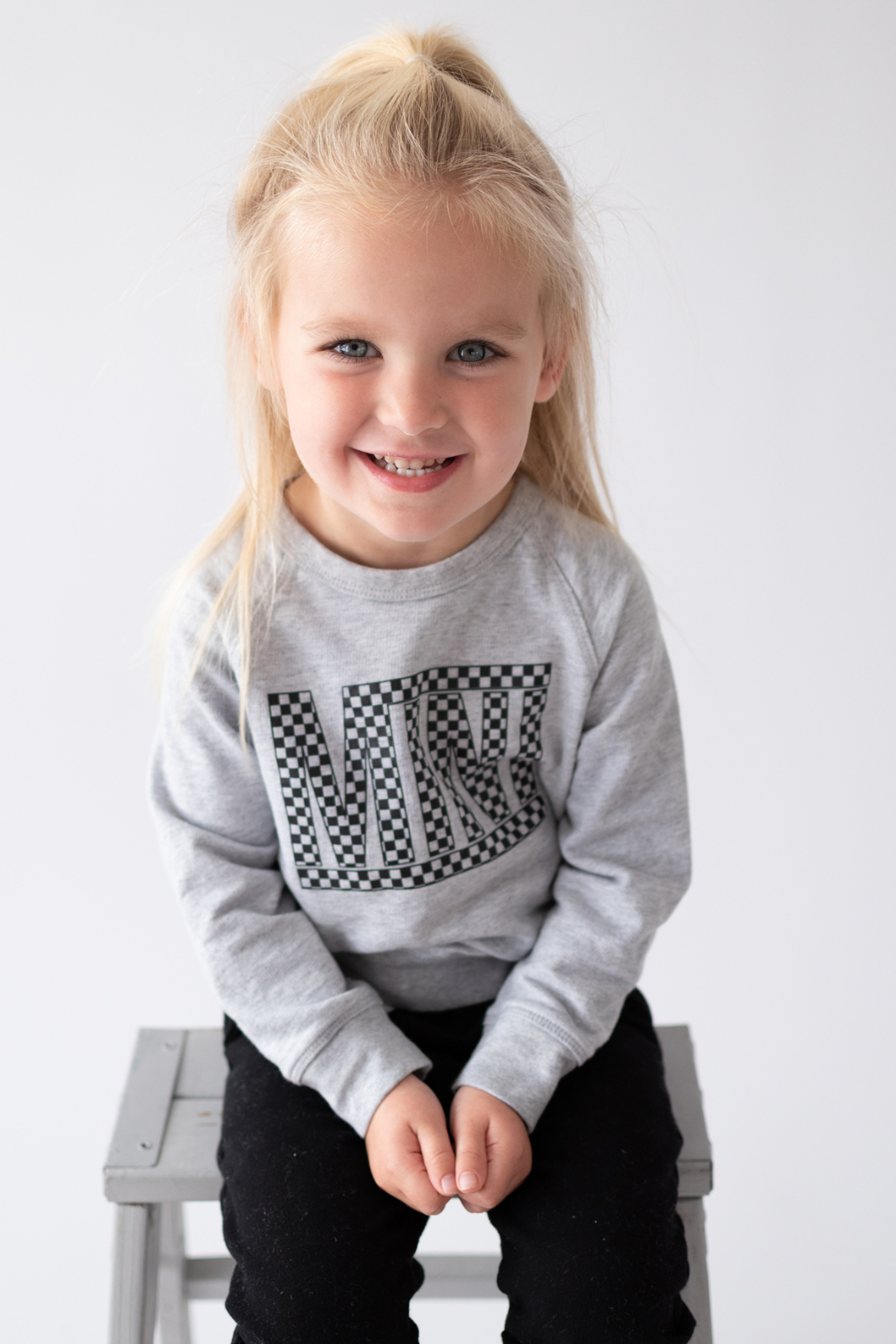 Checkered Mini Toddler + Little Kid Sweatshirt