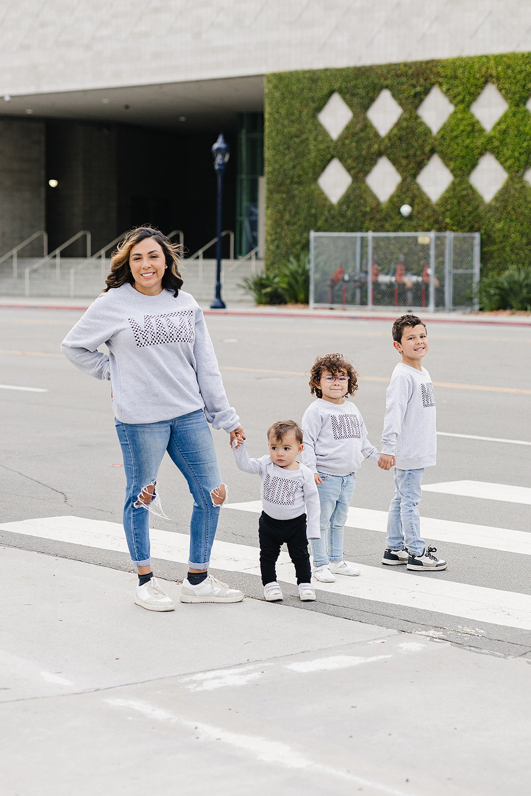 Checkered Mama Oversized Women's Sweatshirt