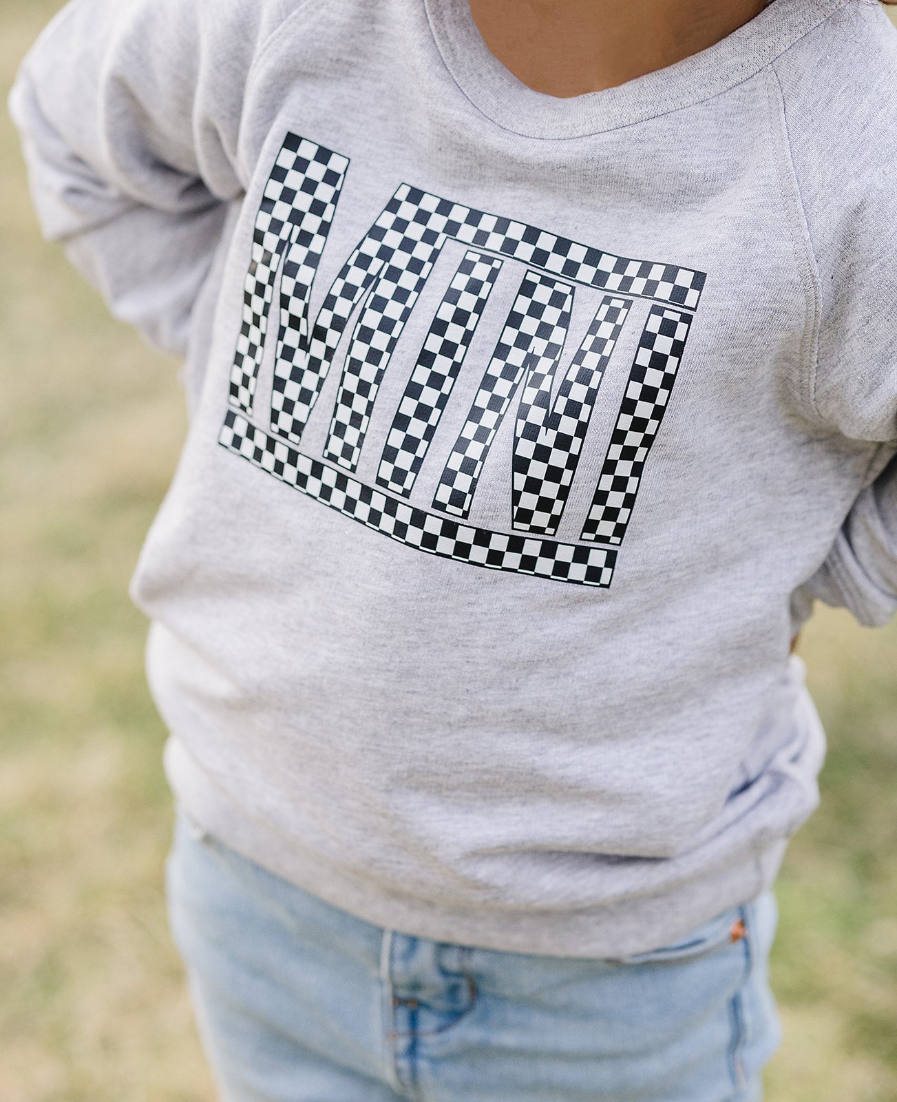 Checkered Mini Toddler + Little Kid Sweatshirt