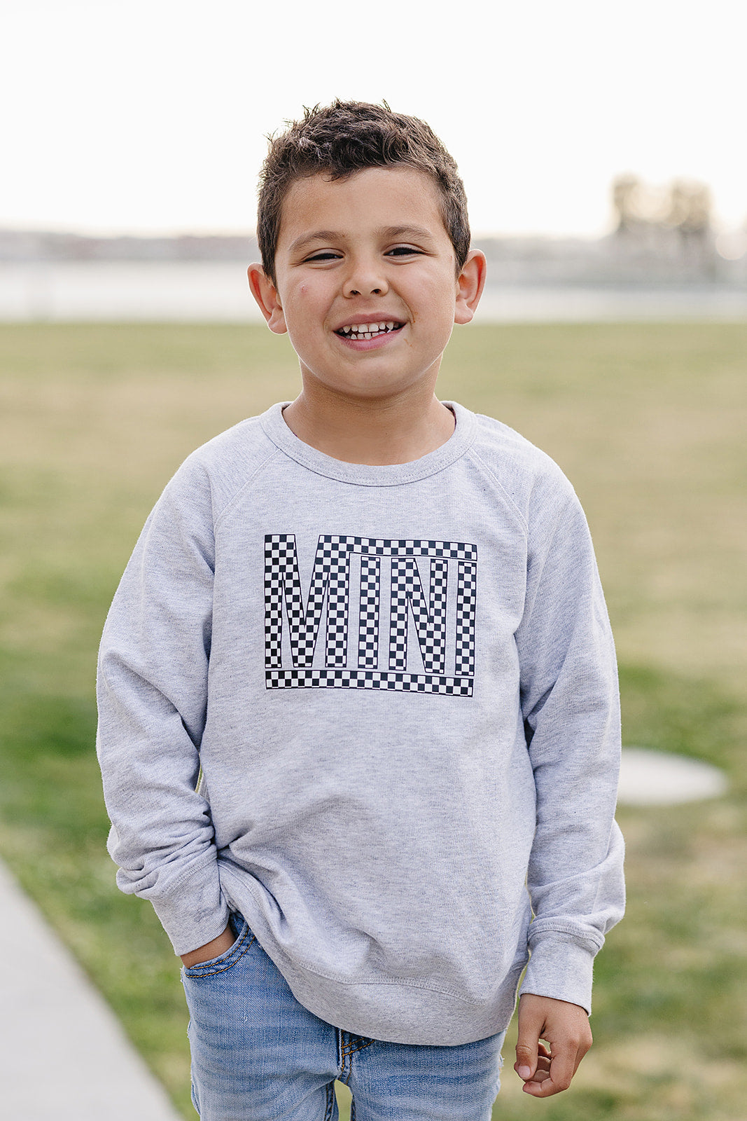 Checkered Mini Toddler + Little Kid Sweatshirt