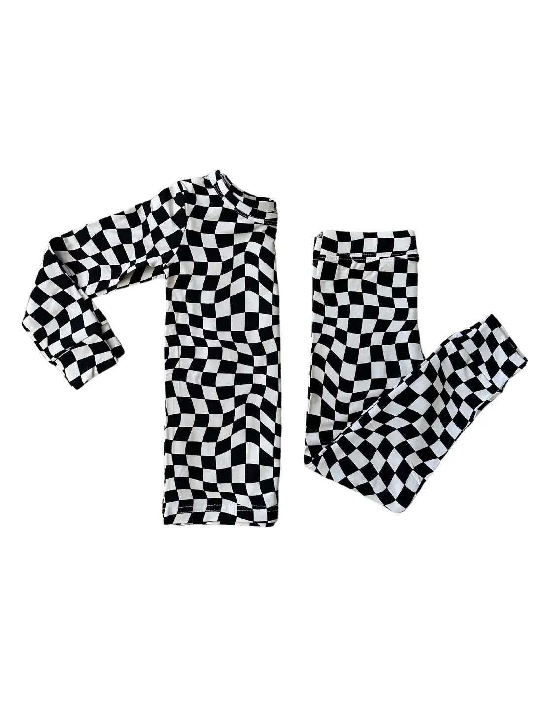 Warped Checkered Bamboo Pajama Set